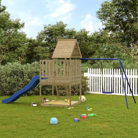 Aire de jeux d'extérieur,Maisonnette de jeu,Maison enfant bois de pin imprégné BDXN90028 (1/5)