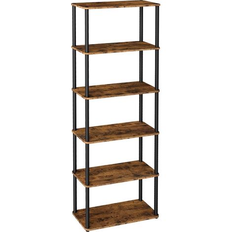 Bibliothèque étagère à 5 niveaux assemblage ultra-rapide sans outils étagère de rangement 238 x 38 x 139 cm pour salon chambre cuisine marron (1/5)
