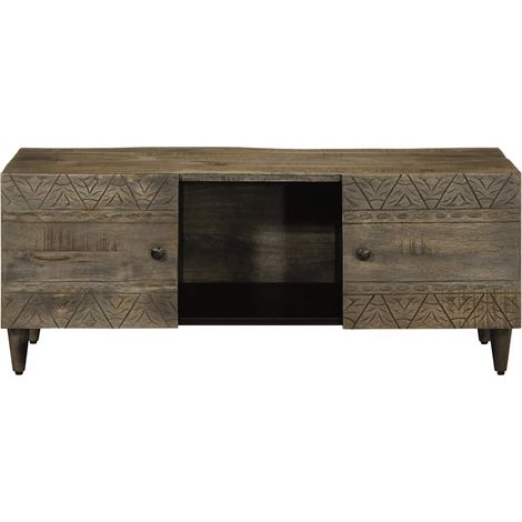 Table basse  Table de salon  Table de café gris clair 100x54x40 cm bois massif de manguier (1/5)