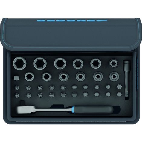 GEDORE 3085015 - Jeu de clés à douille à cliquet 1/4" 35 pcs , TC 666-MU-20 (1/3)