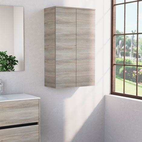 Inda - Colonna bagno con 2 ante e 3 ripiani 60x102 cm - Abete (1/3)