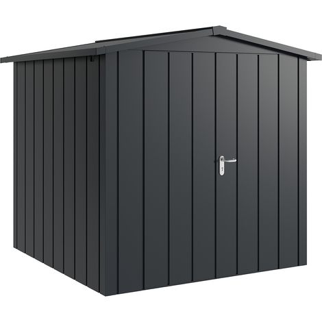 Hörmann Metall-Gerätehaus "Juno" mit Satteldach, JSD5 - Modern, 214 x 214 cm (B x T), anthrazit, 2-flüglige Tür (1/5)