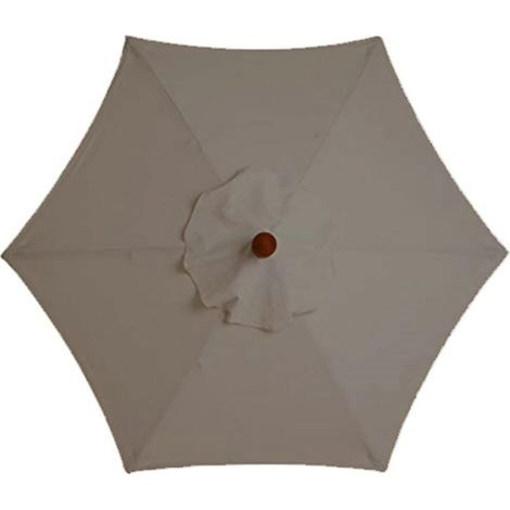 Ersatz-Sonnenschirmbezug - 6 Streben - 3 m - wasserdicht - UV-beständig - Ersatzstoff (3 m / 9,8 Fuß, Khaki) (1/5)