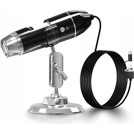 MICROSCOPE NUMÉRIQUE POUR ÉTUDE ET TRAVAIL 1600x 3M 8LED 1,5M TRÉPIED ANDROID iOS PC (1/5)