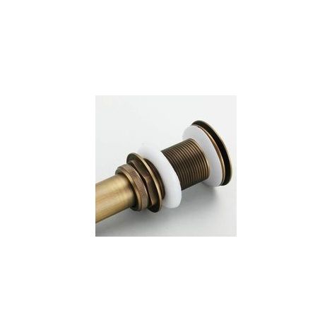 Tapón de lavabo retro emergente, válvula de desagüe universal de latón bronce, sin rebosadero, sifón para lavabo.