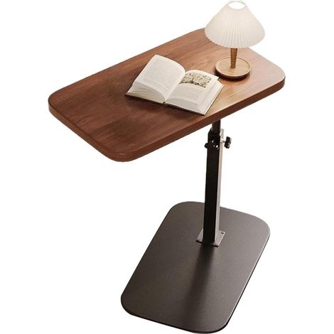 Table d'Appoint,C Form Tables Canapé Coulissante 360°,Hauteur Réglable Table d'appoint Bout de Canapé pour Ordinateur, Montage Facile, Salon, Chambre, Balcon 30 40cm (Noyer) (1/5)