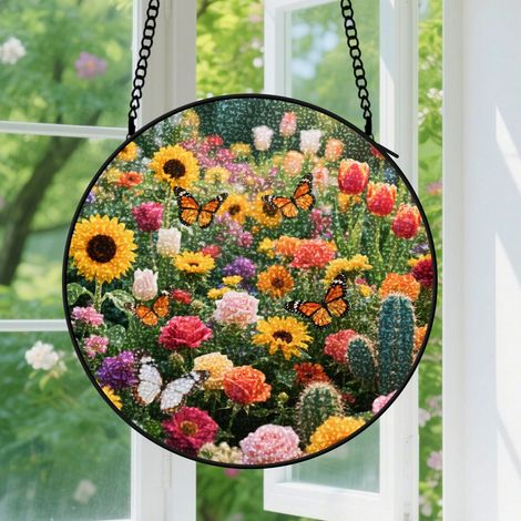 Capteur de soleil en vitrail - décoration spirituelle 25cm (1/4)