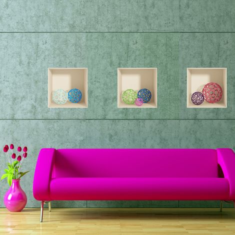 Stickers effet 3D sphères designs 30 x 90 cm (1/3)
