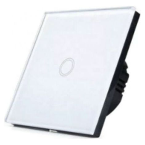 Interrupteur tactile simple – Verre blanc résistant aux rayures – Installation encastrée Ø 60 mm – Pour éclairage basse tension – Cable Courant Fort (1/2)