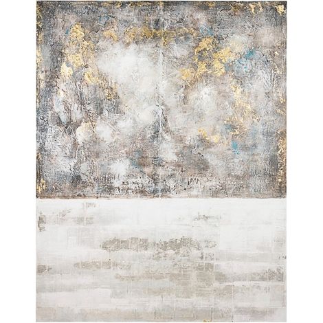 Quadro dipinto olio crown 140x180 cm dipinto a mano su tela con applicazioni fogli dorati (1/4)