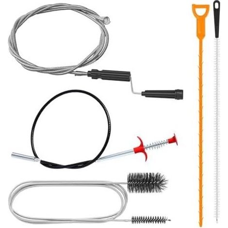 Set mit 5 flexiblen Greifwerkzeugen zur Reinigung von Toiletten, Küchenspülen, Badezimmern, Toiletten, Sanitäranlagen und zur Reinigung von Rohren - (1/5)