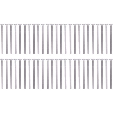 Lot de 50 vis à tête cylindrique bombée en acier inoxydable A2-70, boulons à six pans creux M3x45mm (1/5)