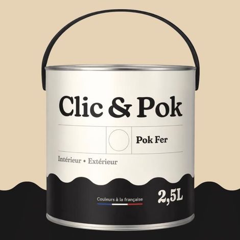 Peinture Fer Antirouille – Métal Extérieur Intérieur, Satinée, Protection Rouille - 2,5L - RAL 1015 - Ivoire clair