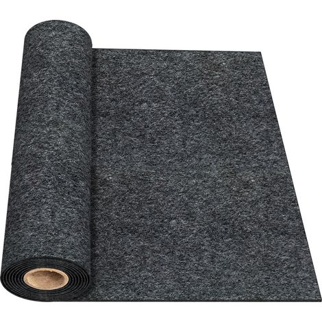WILITTO Tapis de sol imperméable pour garage - feutre antidérapant, découpé sur mesure, Facile à nettoyer, Absorbe l'huile et les liquides, Étanche au niveau du fond, 259x600cm, Gris foncé (1/5)