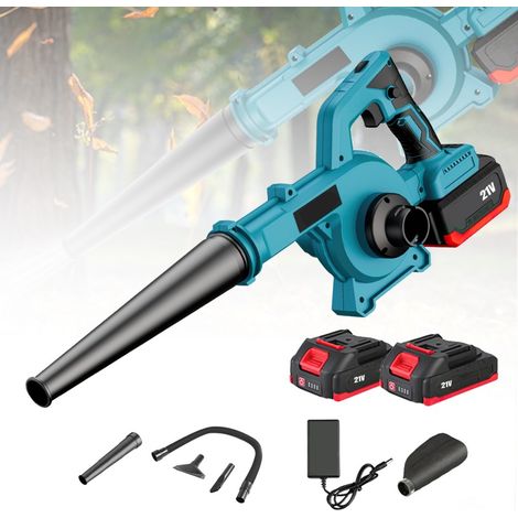 Souffleur de feuilles sans fil, Souffleur électrique sans balais, 6 vitesses, 15000rpm, 2 Batteries, pour enlever poussière feuilles (1/5)
