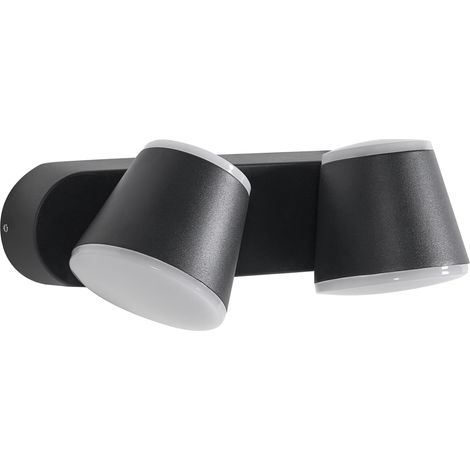 Lámpara LED para pared de exterior de metal aluminio estilo moderno negro Tenorio (1/5)