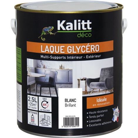 Kalitt Laque Glycéro Blanc 2.5l Peinture Laque Glycéro Brillante Haute Résistance - Kalitt Deco (1/2)