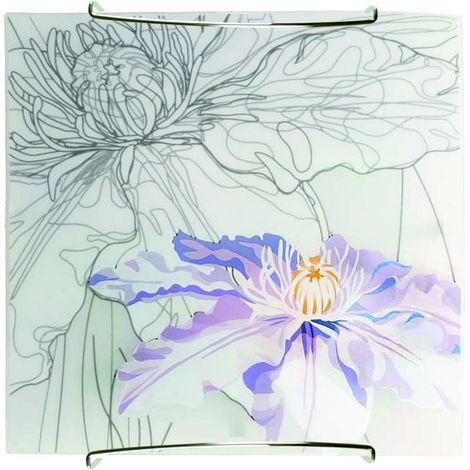 Plafoniera Candellux Spring cromata vetro bianco E27 30cm (1/3)