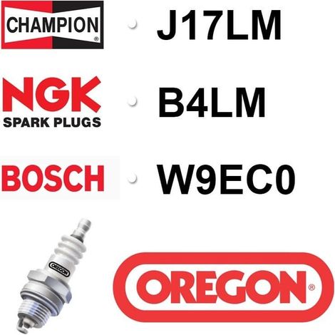 Bougie OREGON - CHAMPION j17lm NGK b4lm BOSCH w9ec0
