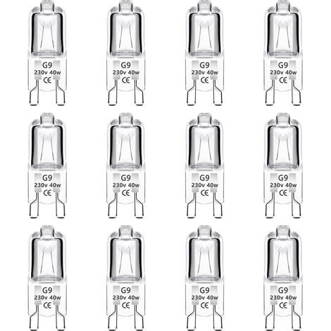 Lot de 12 Ampoule Halogène G9 40W 230V Dimmable 0-100%, 480LM, Blanc Chaud 2700K, G9 Bi-Pin Base Halogène Lampe, Sans Scintillement, pour Four, Lustres, Lampes de Paysage, Éclairage d'armoire (1/5)