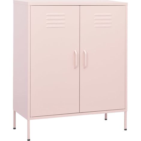 Armoire de rangement-Meuble de stockage Rose 80x35x101,5 cm Acier 978546 (1/5)