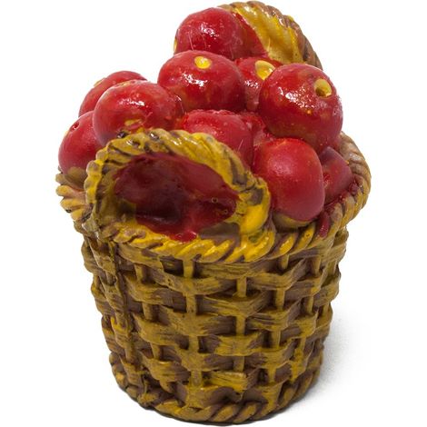 Cesto con Mele 4 cm Miniature per Presepe in Resina 11276 (1/2)