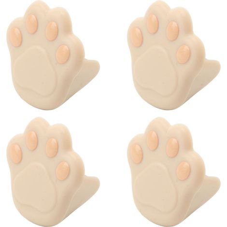 Set mit 12 flexiblen Silikon-Eckenschützern in Form einer Katzenpfote, 3,8 x 3,8 x 1,9 cm, für Möbel, aprikosenfarben. (1/5)
