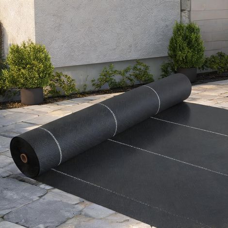 Toile anti-mauvaises herbes géotextile 2 x 50 m perméable negro (1/5)