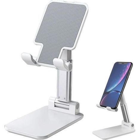 1Pcs Smartphone Holder Phone Stand Smartphone Holder Desk Cell Phone Holder Phone Holder Foldable Cell Phone Holder Compatible Most Cell Phones(White) (1/5)