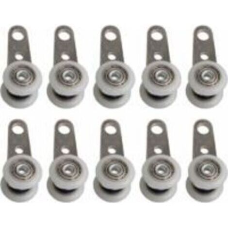 Lot de 10 roulettes pour fenêtres ou portes coulissantes – métal et plastique – 4,5 x 1,9 cm (1/5)
