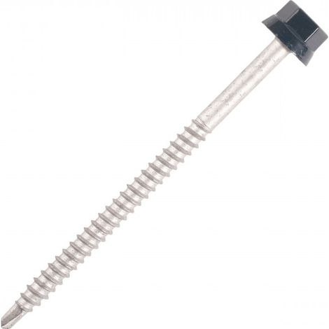 SCELL-IT viti in acciaio con nervatura Supporto per legno - Ø6,3 x 100 mm - TH12 - Marrone rosso RAL8012 - Sacchetto da 100 - ZTW-63100-8012