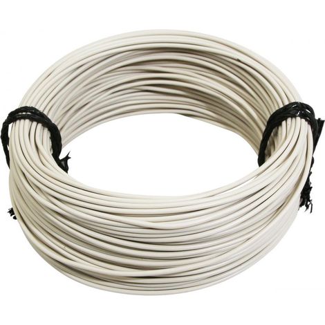 Bobine fil électrique blanc multibrin 12/10 1.00mm² x 50m