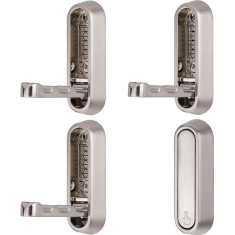 Ecleanfy - Lot de 4 crochets muraux pliables en alliage de zinc – nickel brossé, dissimulés et anti-corrosion (1/4)