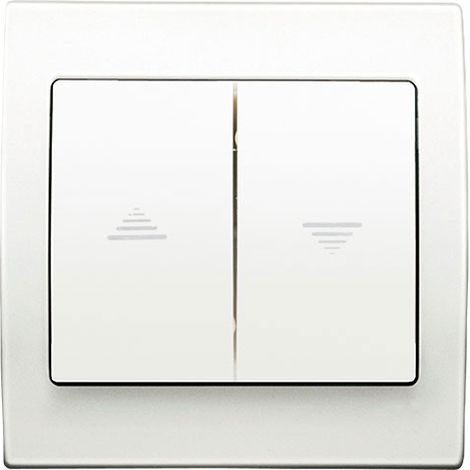 Interrupteur Volet Roulant Blanc Delta Iris + Plaque basic Blanc