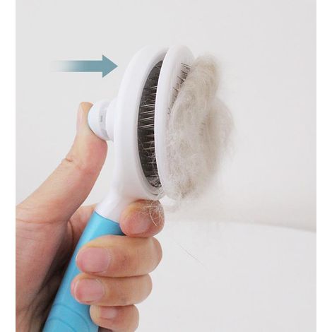 Peigne pour chat Brosse à épiler Peigne pour enlever les poils flottants Peigne pour chat Magic Fading Peigne pour chat Massage Open Knot - Bleu, 1pc (1/4)