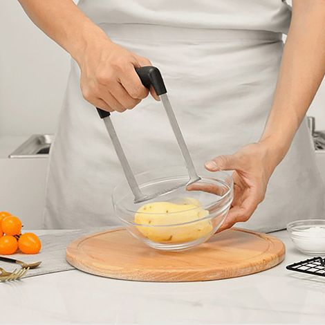 Presse-purée manuelle en acier inoxydable pour la maison, outil pour écraser la purée de patates douces. (1/5)