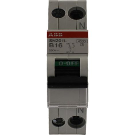 Interruttore magnetotermico 1+NP 4,5 kA curva B 16A  ABB (1/2)
