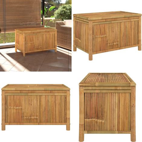 Gartentruhe 90x52x55 cm Bambus - Bambustruhe - Gartenaufbewahrung - Außenlagerung - Wetterfest - Gartenkiste - Home & Living (1/5)