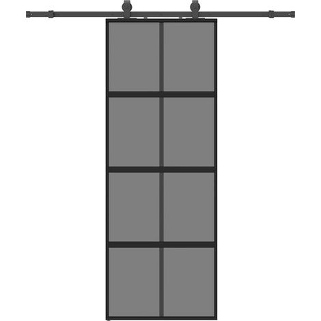 Maison Exclusive - Schiebetür mit Beschlag Schwarz 76x205 cm Hart