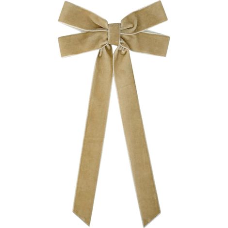 Nœud En Velours - Pour Décoration De Sapin De Noël - Guirlande Et Couronne - Avec Liens Dorés - 2,5 cm De Largeur - Lot De 6 (1/3)