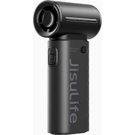Ventilateur portable JisuLife haute vitesse, petit format, rechargeable par USB, pour bureau - Noir parfait, 3600 mAh-AquaForge (1/4)