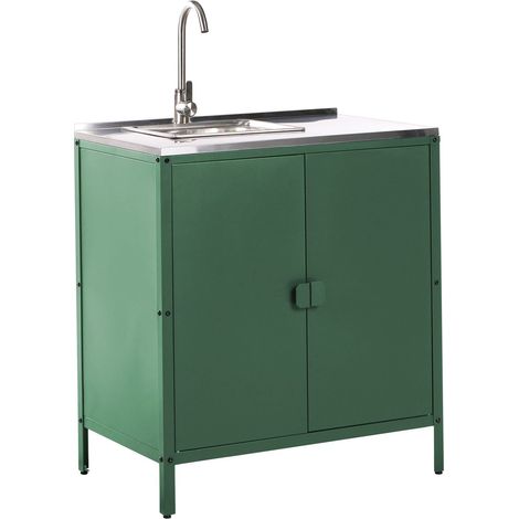 Outdoor-Küchenschrank mit Spüle VILAMA Grün (1/5)