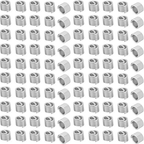 100 Pcs 304 Stainless Steel Screw Wire Sleeve Thread Repair Insert Assortment Kit M6x1.0x1.5D