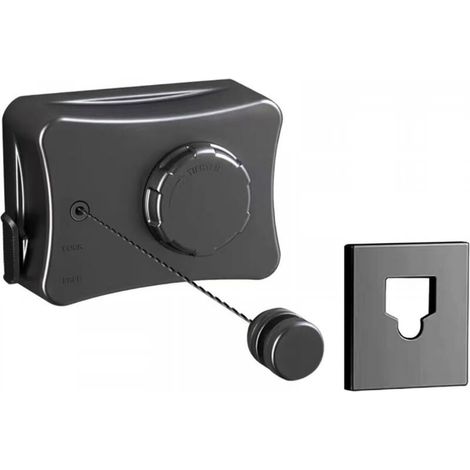 Corde à linge rétractable, étendoir mural d'intérieur pour vêtements secs et mouillés sur des cordes à linge d'extérieur robustes de 5 m (noir) (1/5)