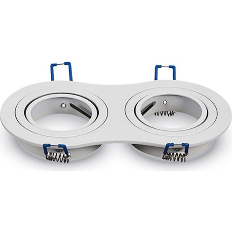 ARO doble orientable aluminio redondo encastrable blanco ø91x25 (1/7)