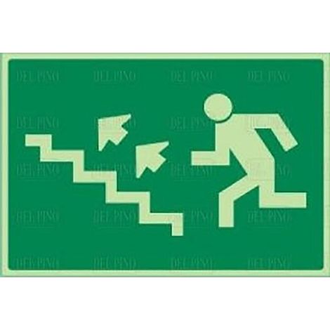 señal plástica fotoluminiscente de emergencia. plástico. rectangular. evacuación