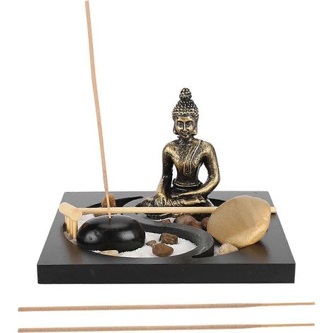 Plateau à sable décoratif de style zen avec Bouddha, ornement innovant pour salon, artisanat en résine, 1907 (1/4)