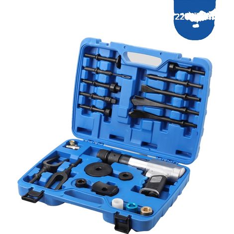 Kit de herramientas de martillo neumático, juego de 16 piezas, material de acero aleado, mango antideslizante, diseño de articulación sin resorte, compatible con vehículos motorizados. (1/5)