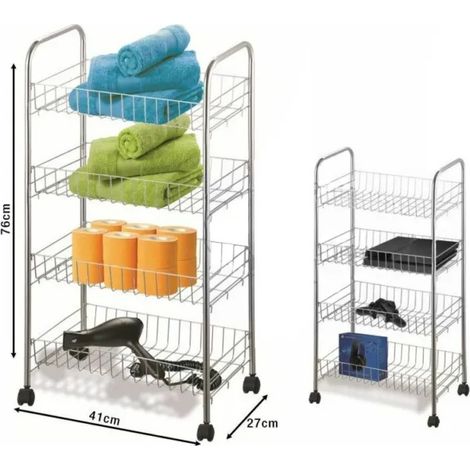 Carrello Portaverdure da Cucina Chrome 4 Piani con Ruote Artex (1/2)