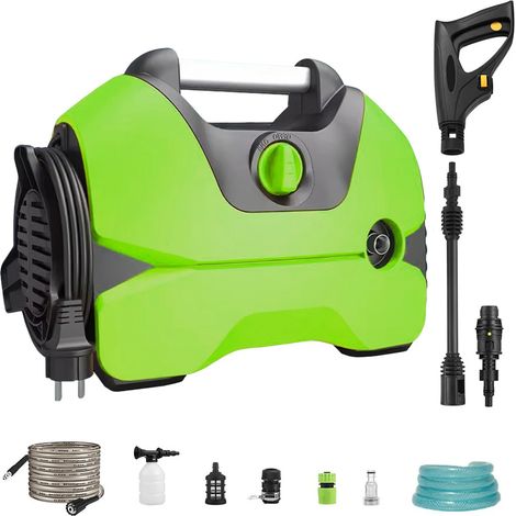 3000W électrique haute pression laveuse Portable lavage voiture pistolet polyvalent Machine à laver pour sols de jardin maison et voiture laveuse pistolet, Vert (1/5)